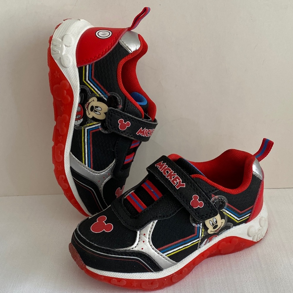 Mickey Mouse Kids' Black & Red Light-Up Sneakers
